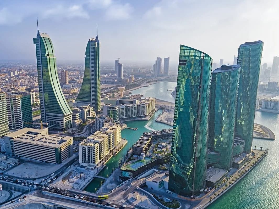 Khalifa City waterfront with glass towers